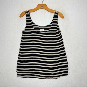 Rag & Bone Black Strip Sleeveless Silk Womens Tank Top Size 8